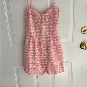 Fashion Nova Pink Tweed Romper